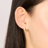 Gold Plated Surgical Steel Cubic Zirconia Inlay Sleeper Earrings