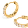 Gold Plated Surgical Steel Cubic Zirconia Inlay Sleeper Earrings