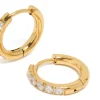 Gold Plated Surgical Steel Cubic Zirconia Inlay Sleeper Earrings