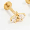 463-gold-plated-surgical-steel-double-bee-cubic-zirconia-flat-back-studs-4.webp Gold Plated Surgical Steel Double Bee Cubic Zirconia Flat Back Studs