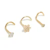 Gold Plated Surgical Steel Flower Nose Stud Pack
