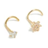 Gold Plated Surgical Steel Flower Nose Stud Pack