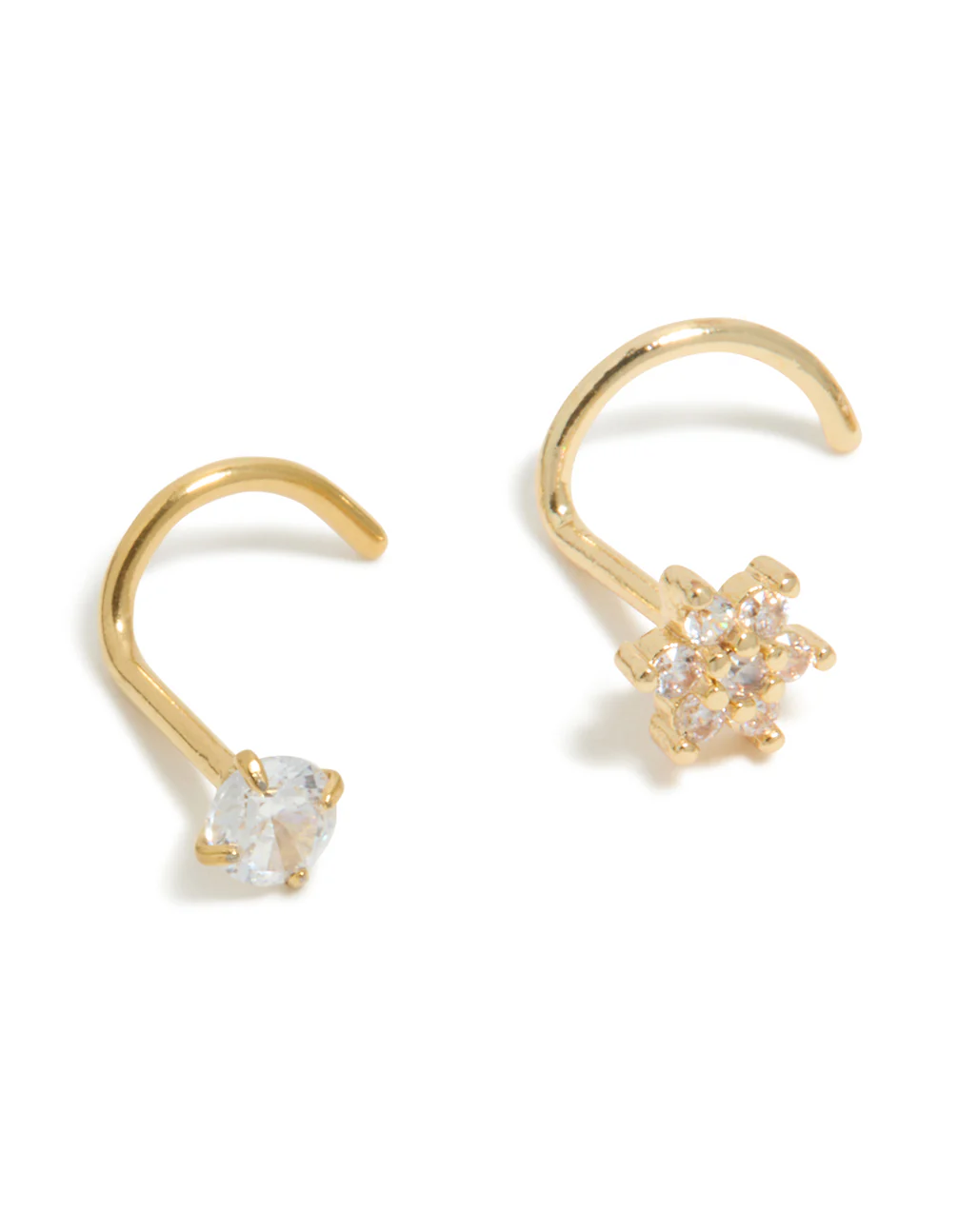 Gold Plated Surgical Steel Flower Nose Stud Pack