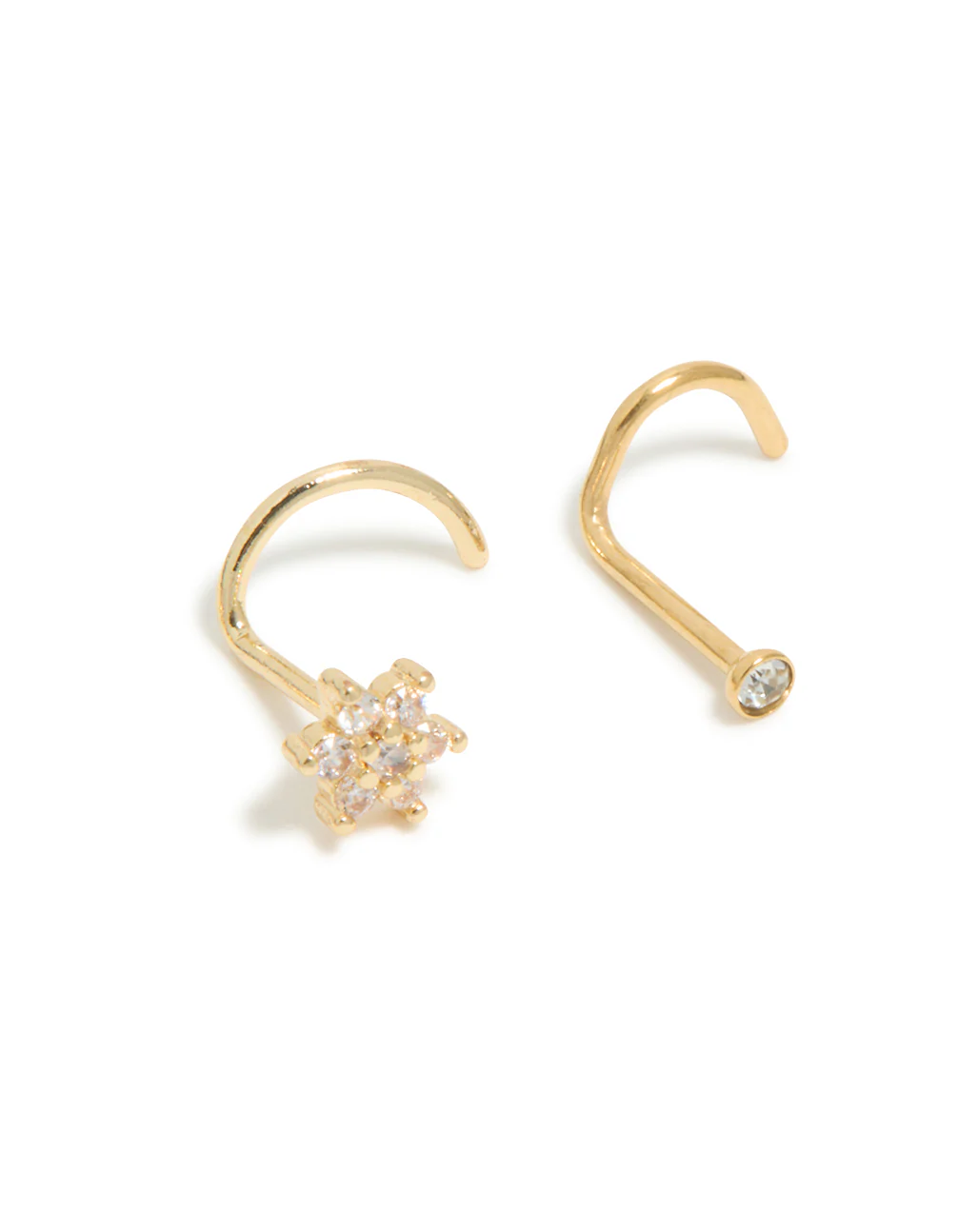 Gold Plated Surgical Steel Flower Nose Stud Pack