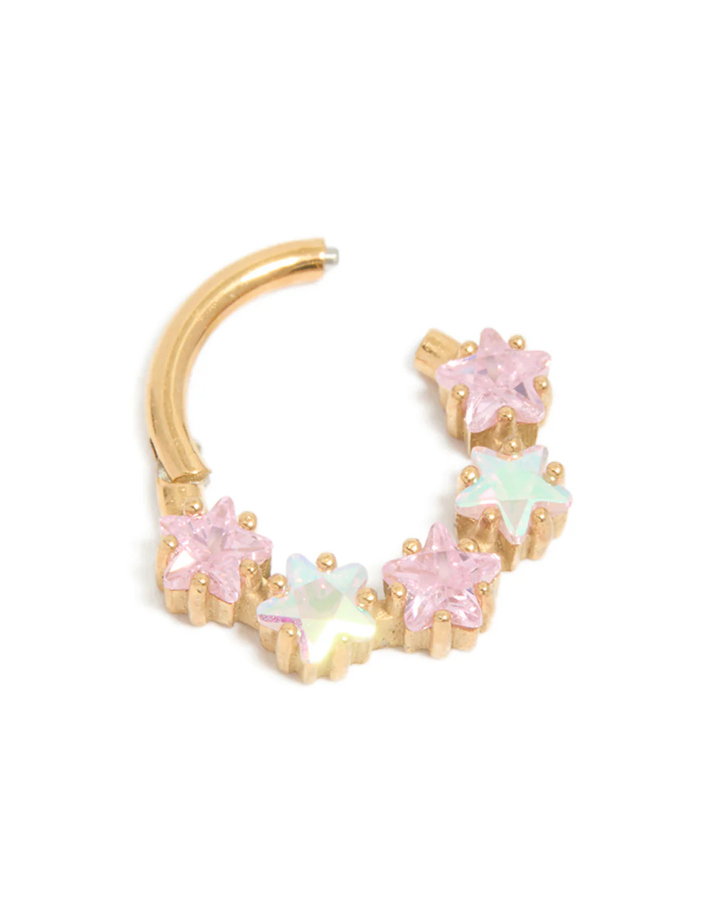 469-gold-plated-surgical-steel-pink-cubic-zirconia-star-clicker-ring-5.webp Gold Plated Surgical Steel Pink Cubic Zirconia Star Clicker Ring