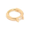 Gold Plated Surgical Steel Rectangle Cubic Zirconia Baguette Clicker Ring