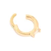 Gold Plated Surgical Steel Rectangle Cubic Zirconia Baguette Clicker Ring