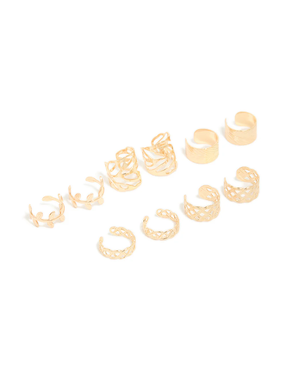 471-gold-plated-surgical-steel-roman-leaf-ear-cuff-10-pack-2.webp Gold Plated Surgical Steel Roman Leaf Ear Cuff 10-Pack