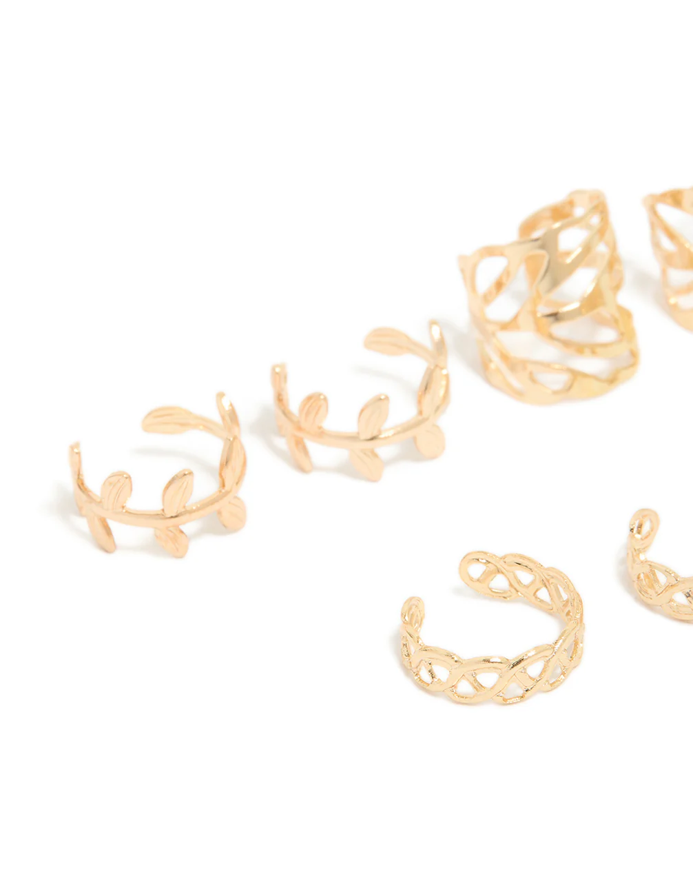 471-gold-plated-surgical-steel-roman-leaf-ear-cuff-10-pack-3.webp Gold Plated Surgical Steel Roman Leaf Ear Cuff 10-Pack