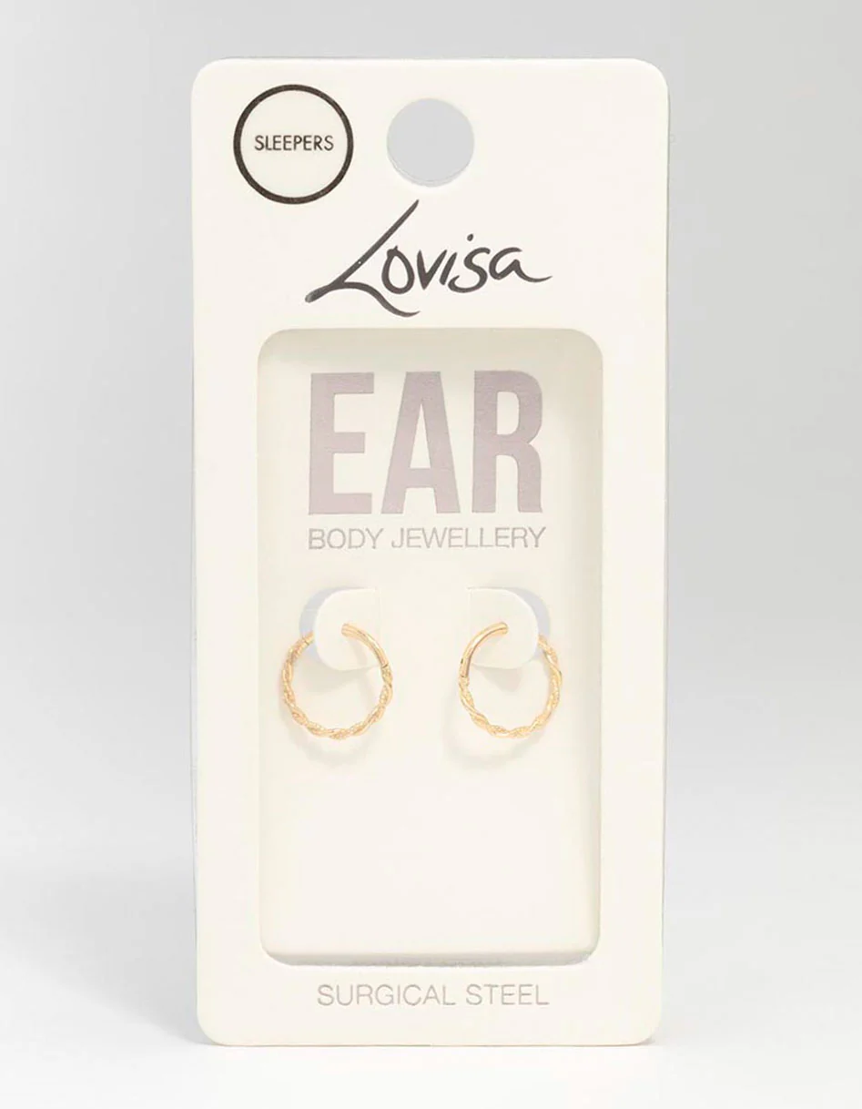 472-gold-plated-surgical-steel-sleeper-earrings-10mm-3.webp Gold Plated Surgical Steel Sleeper Earrings 10MM
