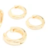 Gold Plated Thick Hoop Earrings 3-Pack