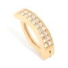 Gold Plated Titanium Cubic Zirconia  Cluster Curved Ring Belly Ring