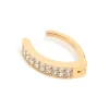 Gold Plated Titanium Cubic Zirconia  Cluster Curved Ring Belly Ring