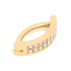 Gold Plated Titanium Cubic Zirconia  Cluster Curved Ring Belly Ring