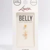 Gold Plated Titanium Cubic Zirconia Flower Pear Threadless Belly Bar