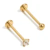 485-gold-plated-titanium-cubic-zirconia-threadless-flat-back-nose-studs-2.webp Gold Plated Titanium Cubic Zirconia Threadless Flat Back Nose Studs