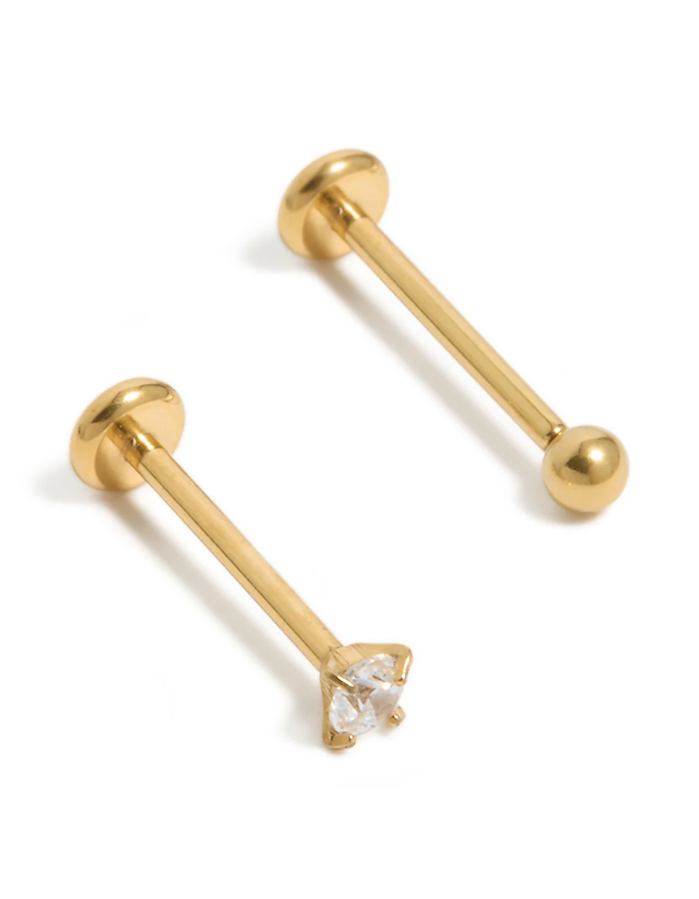 485-gold-plated-titanium-cubic-zirconia-threadless-flat-back-nose-studs-2.webp Gold Plated Titanium Cubic Zirconia Threadless Flat Back Nose Studs