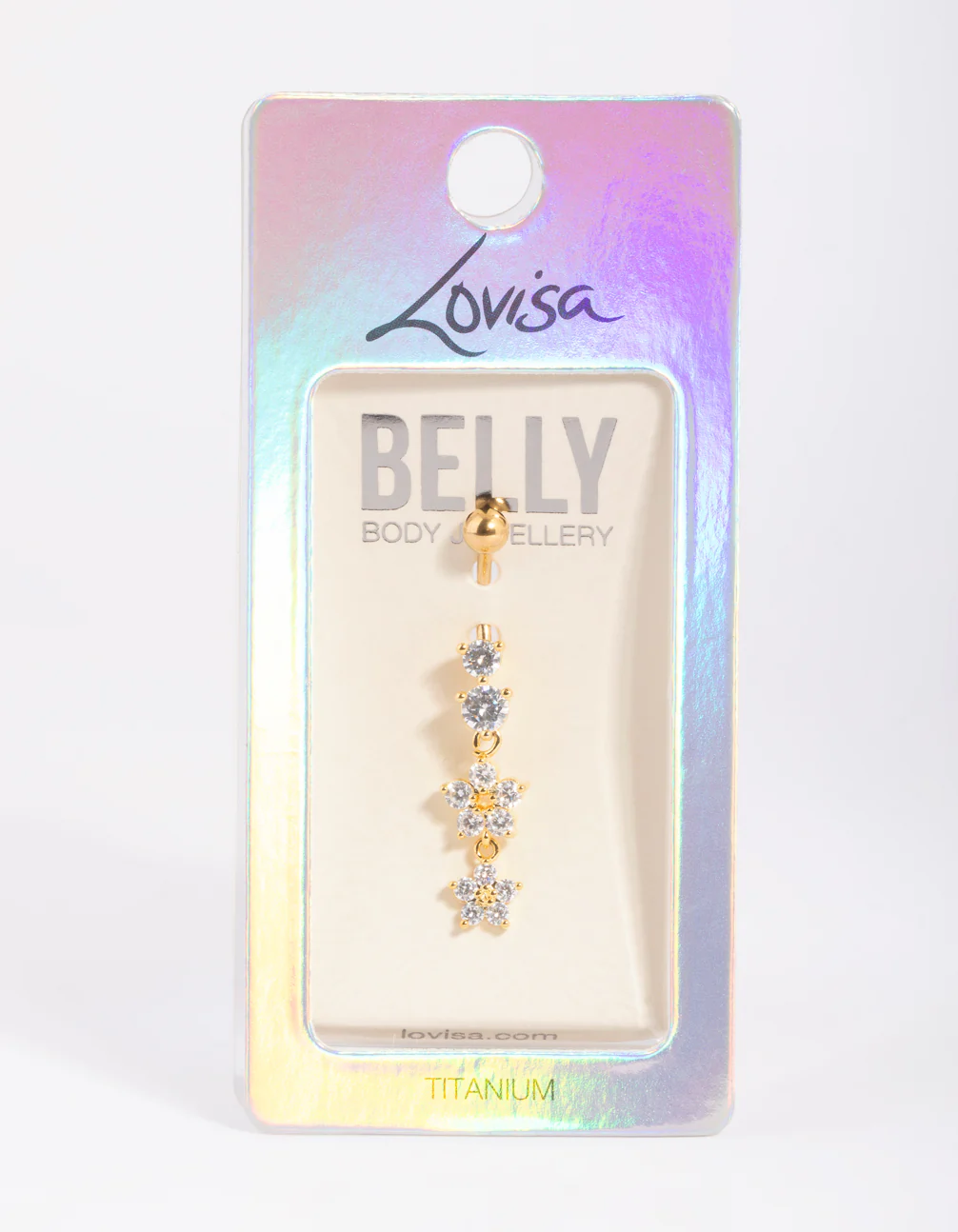 486-gold-plated-titanium-flower-belly-bar-2.webp Gold Plated Titanium Flower Belly Bar