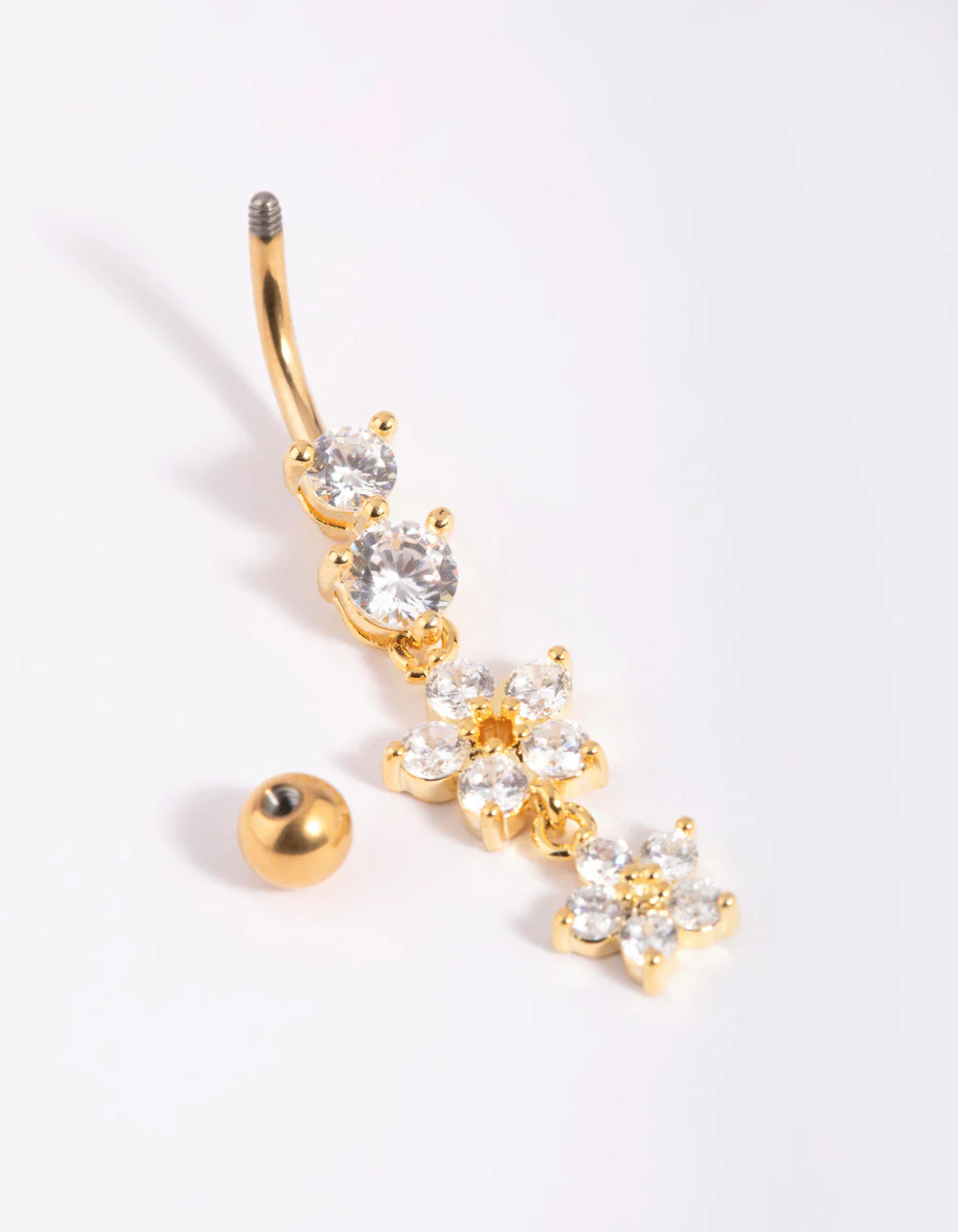 486-gold-plated-titanium-flower-belly-bar-3.webp Gold Plated Titanium Flower Belly Bar