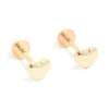 Gold Plated Titanium Heart Flat Back Studs