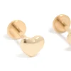 Gold Plated Titanium Heart Flat Back Studs