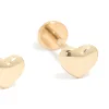 Gold Plated Titanium Heart Flat Back Studs