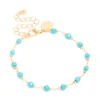 Gold Plated Turquoise Semi Precious Stone Bracelet