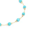 Gold Plated Turquoise Semi Precious Stone Bracelet