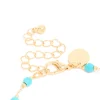 Gold Plated Turquoise Semi Precious Stone Bracelet