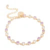 Gold Purple & Grey Cubic Zirconia Bracelet