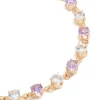 Gold Purple & Grey Cubic Zirconia Bracelet