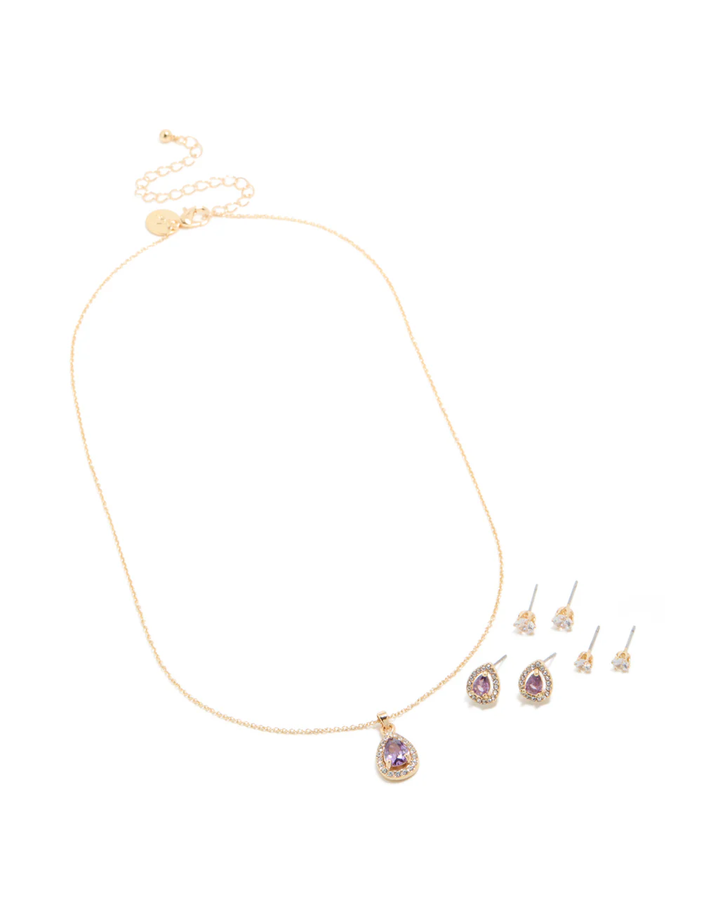494-gold-purple-cubic-zirconia-necklace-earrings-set-2.webp Gold Purple Cubic Zirconia Necklace & Earrings Set