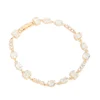 Gold Rectangle & Circle Cubic Zirconia Tennis Bracelet