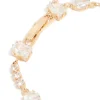 Gold Rectangle & Circle Cubic Zirconia Tennis Bracelet