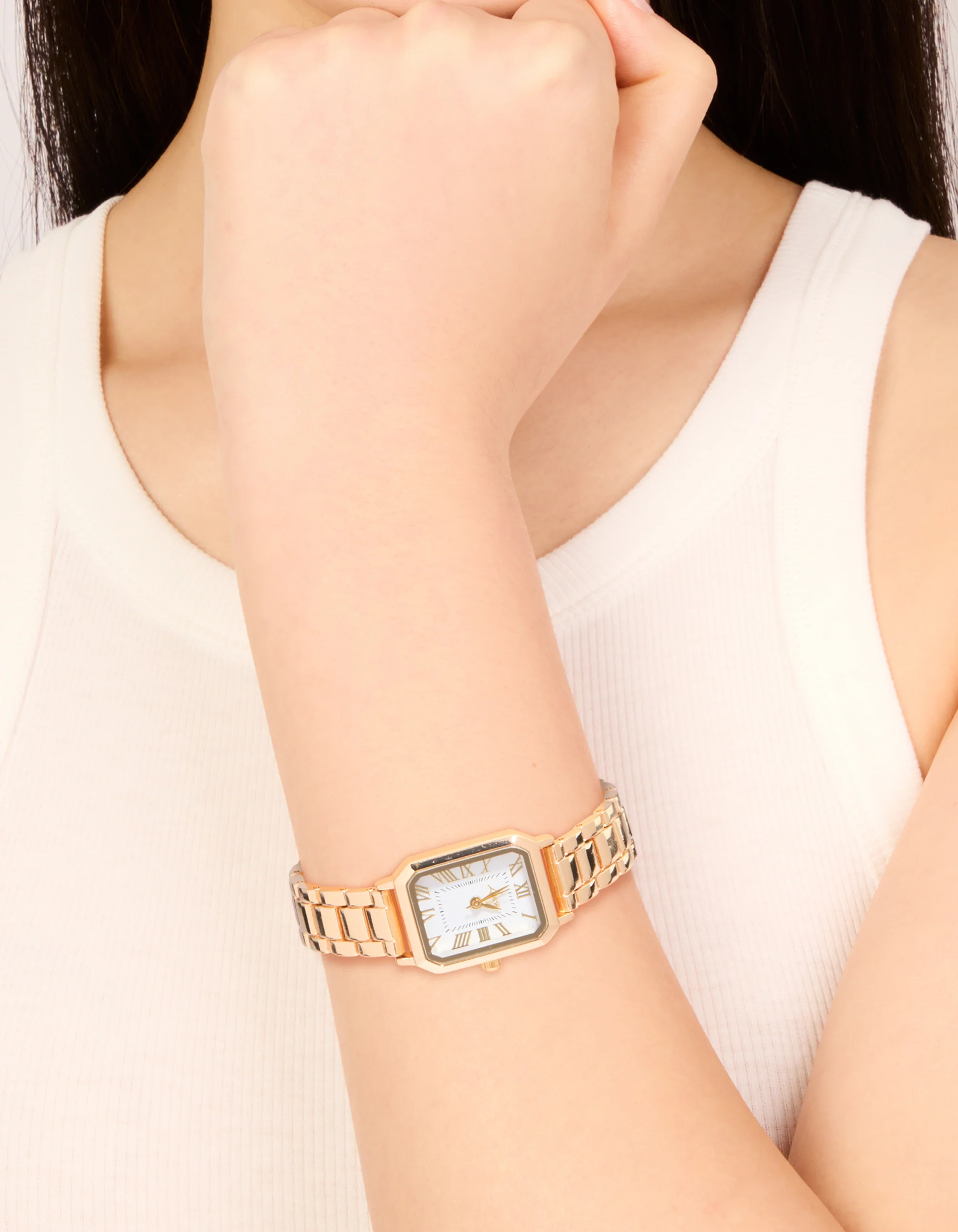 496-gold-rectangle-roman-numeral-watch-1.webp Gold Rectangle Roman Numeral Watch