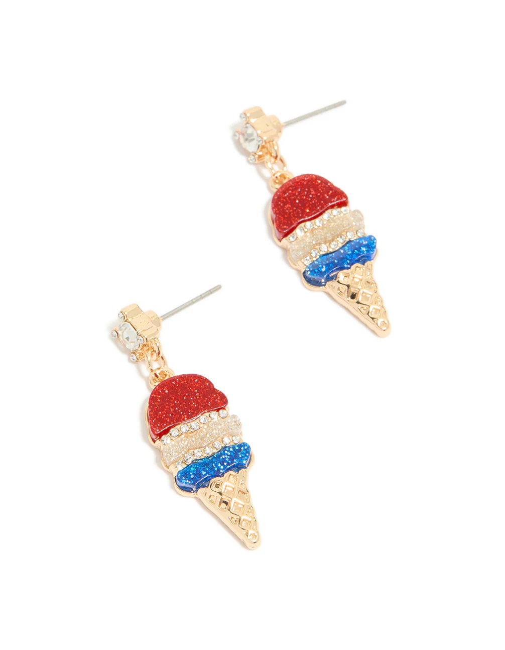 499-gold-red-blue-clear-diamante-ice-cream-cone-drop-earrings-1.webp Gold Red Blue & Clear Diamante Ice Cream Cone Drop Earrings