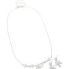 Silver Cubic Zirconia Lovely Floral Necklace & Earrings Set