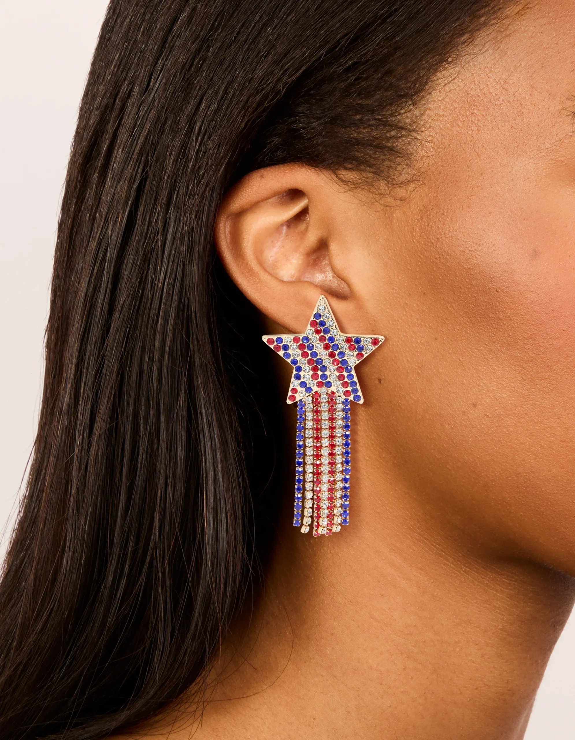501-gold-red-clear-blue-diamante-cup-chain-star-drop-earrings-2.webp Gold Red Clear & Blue Diamante Cup Chain Star Drop Earrings