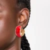 502-gold-red-mini-chunky-hoop-earrings-2.webp Gold Red Mini Chunky Hoop Earrings