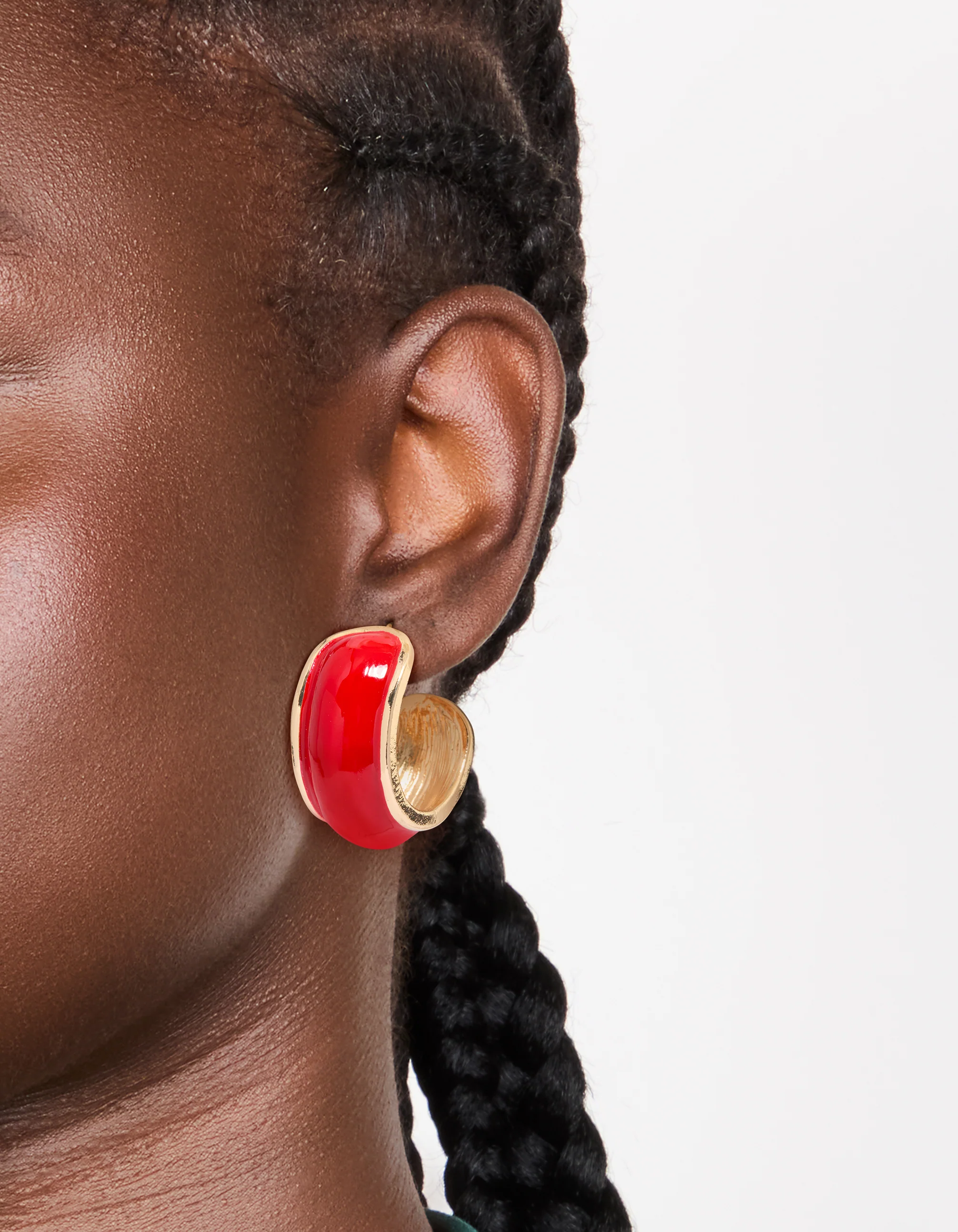 502-gold-red-mini-chunky-hoop-earrings-2.webp Gold Red Mini Chunky Hoop Earrings