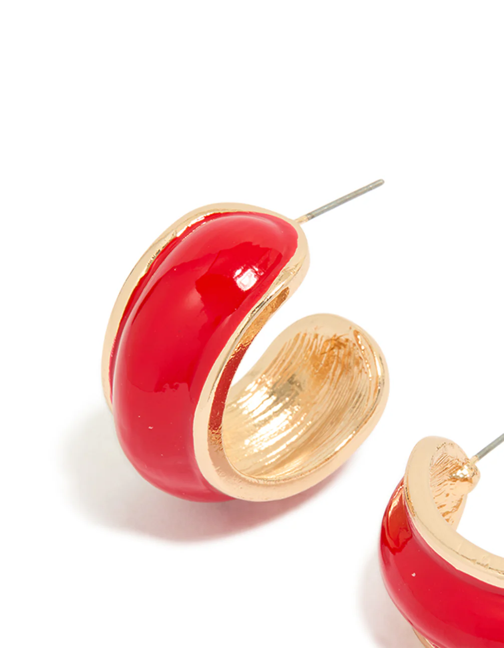 502-gold-red-mini-chunky-hoop-earrings-4.webp Gold Red Mini Chunky Hoop Earrings