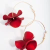 503-gold-red-pearlised-flower-hoop-earrings-1.webp Gold Red Pearlised Flower Hoop Earrings