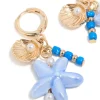 Gold Sea Life Charm Huggie Earrings