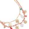 Gold Shell & Evil Eye  Charm Layered Necklace