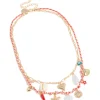 Gold Shell & Evil Eye  Charm Layered Necklace