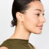 Gold Star Drop Hoop Earrings