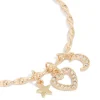 Gold Twisted Chain Celestial Charm Toggle Bracelet