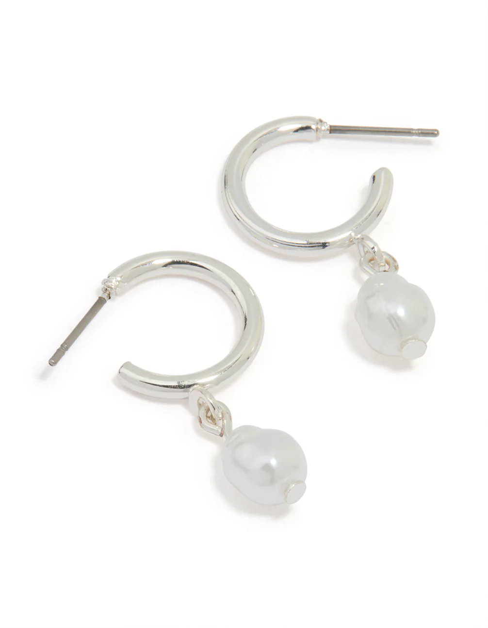 53-silver-pearl-drop-huggie-earrings-2.webp Silver Pearl Drop Huggie Earrings