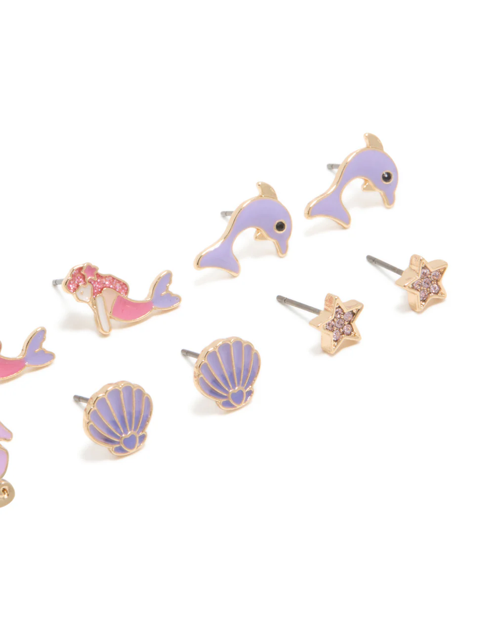 533-kids-gold-mermaid-dolphin-stud-earrings-6-pack-3.webp Kids Gold Mermaid & Dolphin Stud Earrings 6-Pack