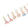 Kids Gold Mermaid Huggie Earrings 4-Pack